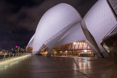 Beautiful night view of the Sydney Opera house at night in Sydney, Australia. August 30, 2017.のeditorial素材