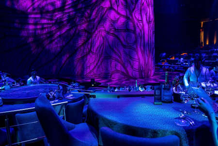 Waiters working at restaurant and preparation going for Cirque du soleil in Cancun