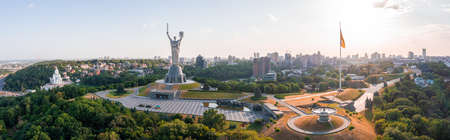 Aerial view of the Mother Motherland monument in Kiev.