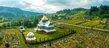 Beautiful rural small church with small cemetery located in the rural areal.