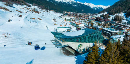 Ski resort town of St. Anton am Arlberg in Austriaの写真素材