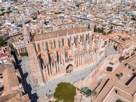 Gothic medieval cathedral of Palma de Mallorca in Spain