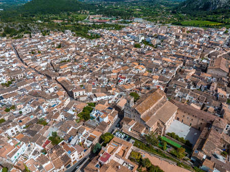 Aerial view of Pollenca, Mallorca, Spain.の写真素材