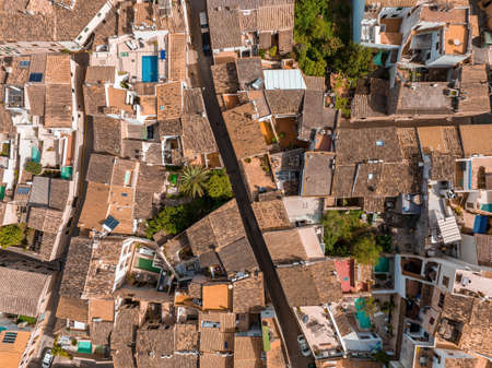Aerial view of Pollenca, Mallorca, Spain.の写真素材