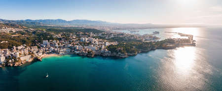 Aerial view of the capital of Mallorca - Palma de Mallorca in Spain.