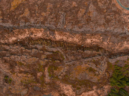 The well visible tectonic plate at Thingvellir National Park in Iceland.