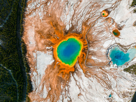 Grand Prismatic Pool at Yellowstone National Park Colors
