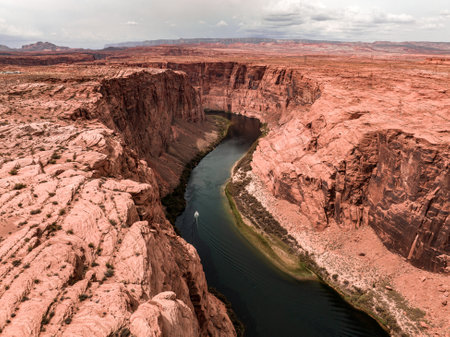 Aerial view of the Grand Canyon Upriver Colorado Riverの写真素材