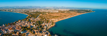 Aerial view of Side. It is small resort town in Turkeyの写真素材
