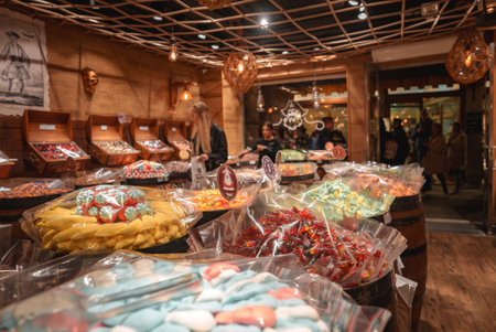 Charming Candy Store Interior with Assorted Sweets in Venice, Italy - Summer Collectionの写真素材