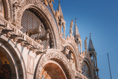 San Marco Building in Venice, Italy - Ornate Architecture and Historical Landmarkの写真素材
