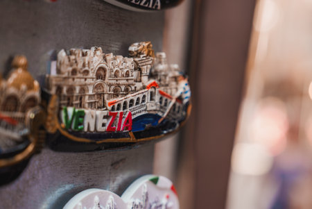Venice Themed Pins Collection: Unique Landmark and Symbol Designs in Various Sizesの写真素材