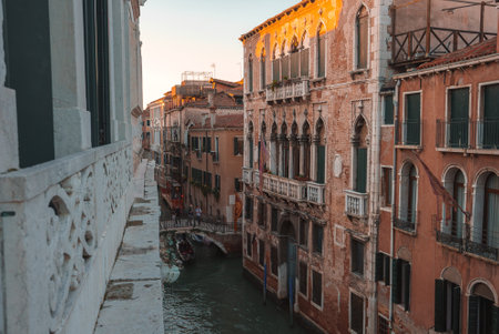 Iconic Venetian Canals: Capturing the Charm and Sophistication of Venice, Italyの写真素材