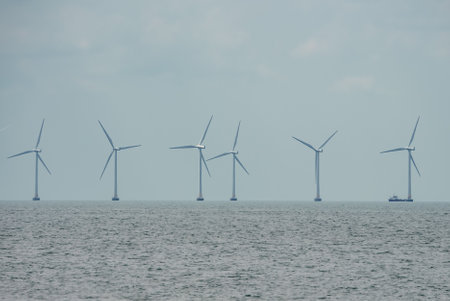 Offshore Wind Turbines in the Oresund Strait Near Copenhagen and Malmo