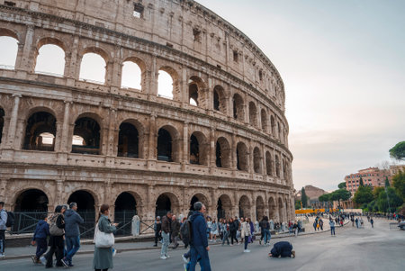 Colosseum in Rome, Italy. Ancient Roman Colosseum is one of main tourist attractions in Europe.