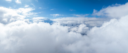 Aerial View of Peaks Shrouded in Clouds Near Verbier, Switzerland