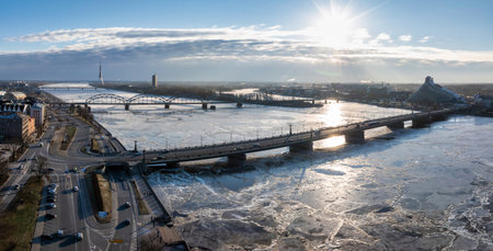 Beautiful aerial Riga view from above.