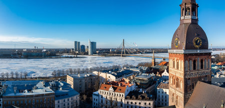 Beautiful aerial Riga view from above.