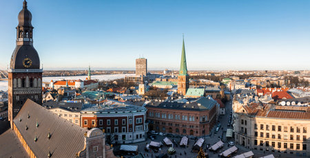 Beautiful aerial Riga view from above.