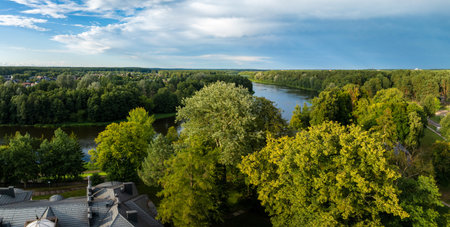 Aerial panoramic view of Lithuanian resort Druskininkai