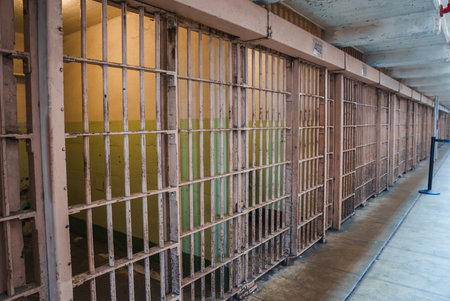 Alcatraz Prison Cell Corridor Decay, San Francisco, USA