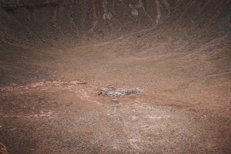 Meteor Crater Barren Landscape of Arizonas Geological Wonderの写真素材