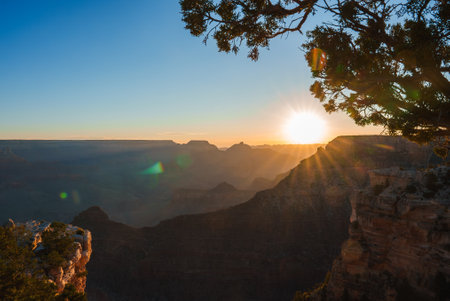 Serene Sunrise Canyon View, Grand Canyon Sunrise Serenityの写真素材