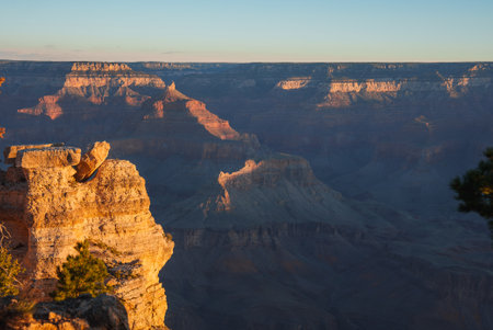 Breathtaking Grand Canyon Sunrise or Sunset Landscape, Arizona, USAの写真素材
