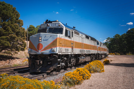 Grand Canyon Railway Train Number 239 Passing Through Natureの写真素材
