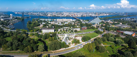 Construction of the observation wheel in Riga, Latvia.の写真素材