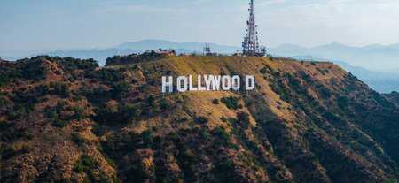 Communication Tower in Los Angeles Hillsの写真素材