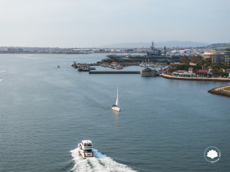 Aerial View of San Diego Bay with Urban Landscape