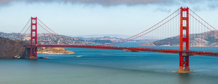 Golden Gate Bridge Spanning San Francisco Bay Under Clear Skies