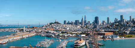 Aerial View of San Francisco Skylineの写真素材