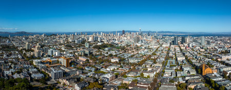 Aerial View of San Francisco Skylineの写真素材