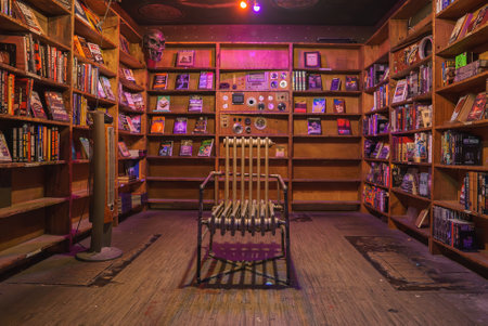 Interior of The Last Bookstore in Los Angeles with Eclectic Designの写真素材