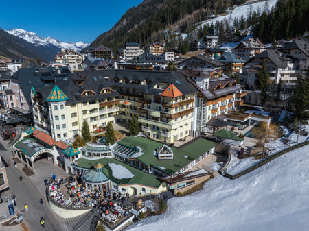 Luxurious Hotel Complex in Ischgl with Alpine Architectureの写真素材
