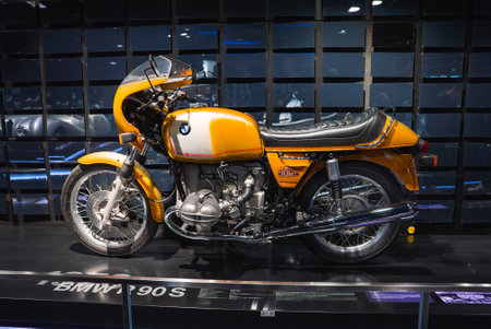 Classic BMW R90S Motorcycle Displayed in BMW Museum, Munich