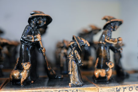 Bronze Figurines with Detailed Features in Wroclaw, Poland