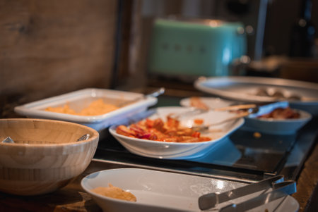 Breakfast Table with Rustic Decorの写真素材