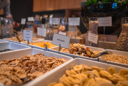 Luxurious Breakfast Buffet with Cereals and Dried Fruits