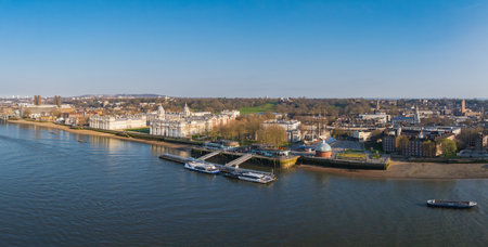 Aerial View of Greenwich, London with Old Royal Naval College