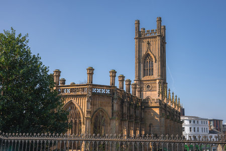 St. Lukes Church in Liverpool with Gothic Revival Architectureの写真素材