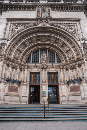Grand Entrance of the Victoria and Albert Museum in London, Englandの写真素材