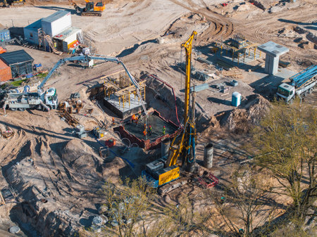 Construction Site of Southern Bridge Phase 4 in Riga, Latvia