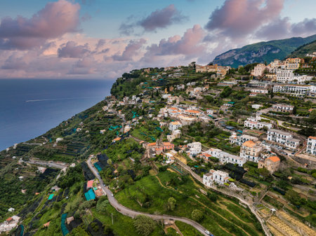 Aerial View of Ravello Overlooking the Amalfi Coast in Italy