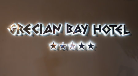 Illuminated Sign for Grecian Bay Hotel with Five Star Rating in Cyprus