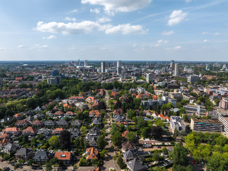 Aerial View of Eindhoven Cityscape with Urban and Suburban Areas
