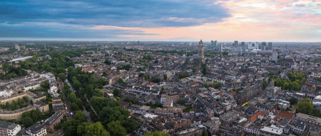 Aerial View of Utrecht with Dom Tower and Historic Architectureの写真素材