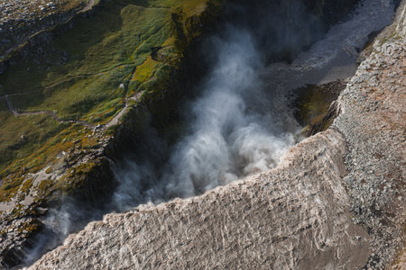Aerial View of Dettifoss Waterfall in Vatnajokull National Park, Iceland